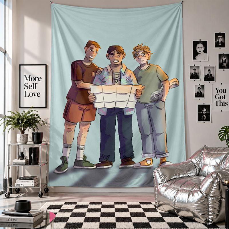 Wall TapestryDie drei Fragezeichen Art Hanging Cloth Decorative Background Cover for Room Decoration
