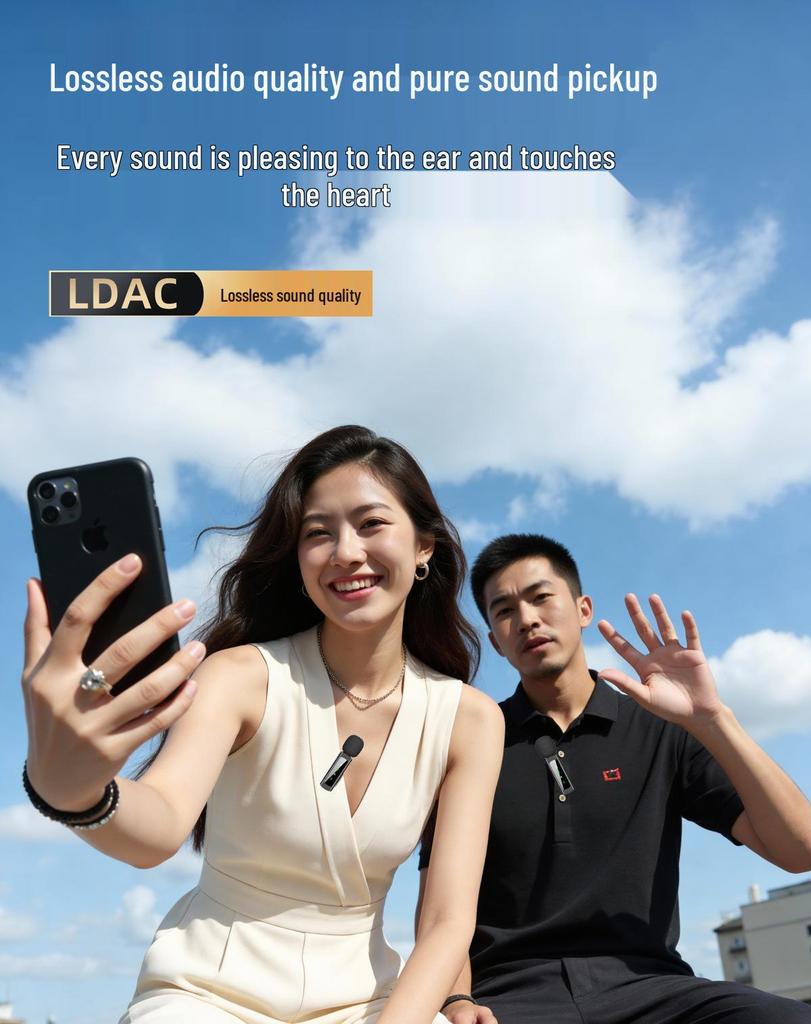 J4 Wireless Lavalier Microphone: Live Broadcast, Video Shooting, Audio Recording, Noise Reduction.