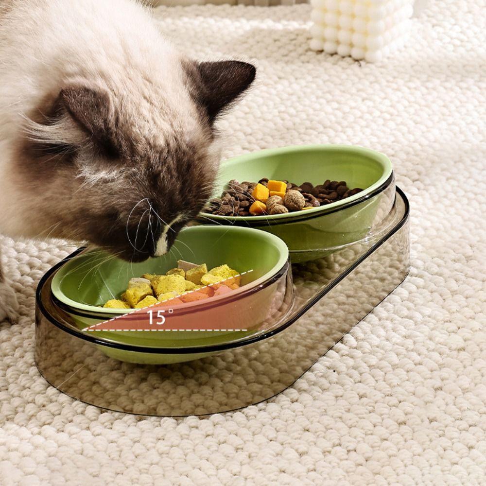 Anti Spill Raised Dog Cat Bowl Non-Slip Pet Food and Water Bowl Cat Feeding Bowl  For Puppy Kitten