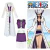 One Piece 3pcs Nico Robin Cosplay Costume Plush Coat With Tops Skirt Set Outfit