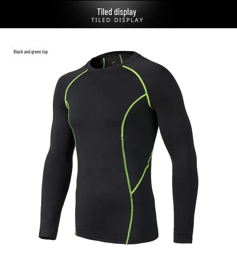 Men's Thermal Running & Ski Suit: Elastic, Warm, Breathable Quick-Dry Fitness Wear for Basketball Training in Autumn & Winter.