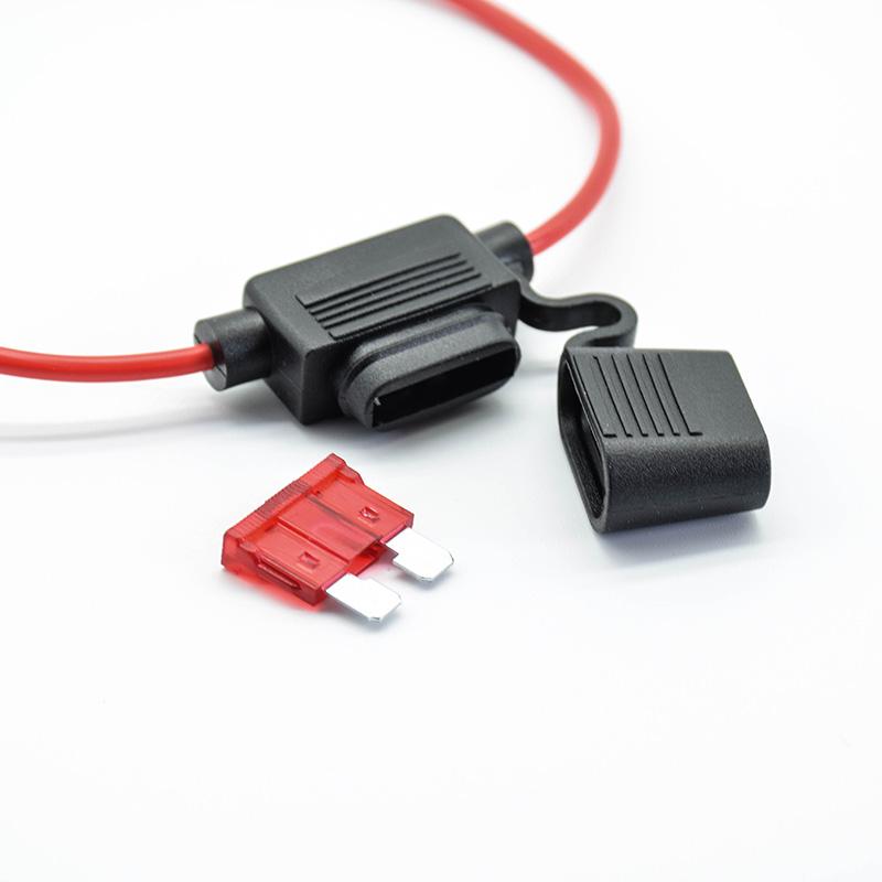 Waterproof Power Socket Small Blade Type Inline InLine Fuse Holders with 10A Fuse Auto Car Replacement Fuses Length 16AWG Fuse Holders1