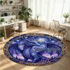 Wild Animals (95) Theme Round Crystal Velvet Rug Custom Name Text Personalized Floor Mat Home Decor Non Slip Crystal Carpet