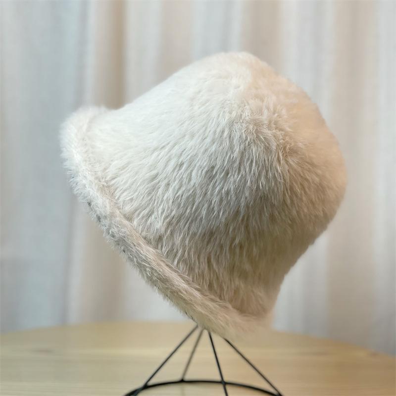 Plush Bucket Hat Women's Autumn and Winter New Casual Bucket Hat Winter Plush Hat