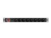 Servers Lanberg  Power Distribution Unit (PDU) 19" 1U 16A 2m 8x French Outlets | PDU-08E-0200-BK