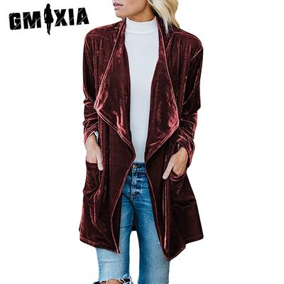 Autumn Winter Women's Coat Women's Coat Casual Canary Long Trench Coat Women