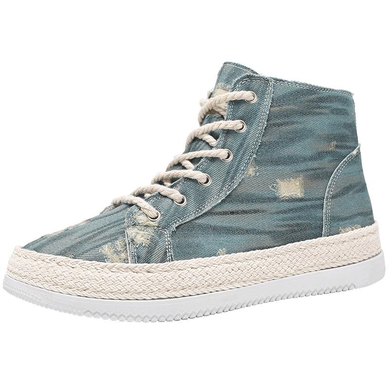 

2024 New Large Size Men s Shoes High Top Canvas Shoes Men s Versatile Casual Trend Sneakers 44