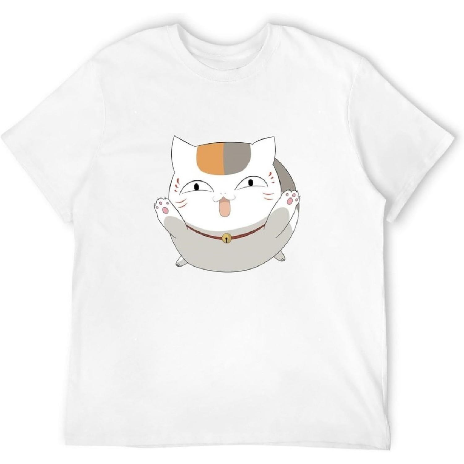FRUIT FORKS Men s Natsume Yuujinchou Nyanko Sensei Cute T-Shirt XS XXXXXL белый