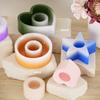 Round Heart Star Candle Holder Mold Epoxy Resin Mold Table Ornament Mould