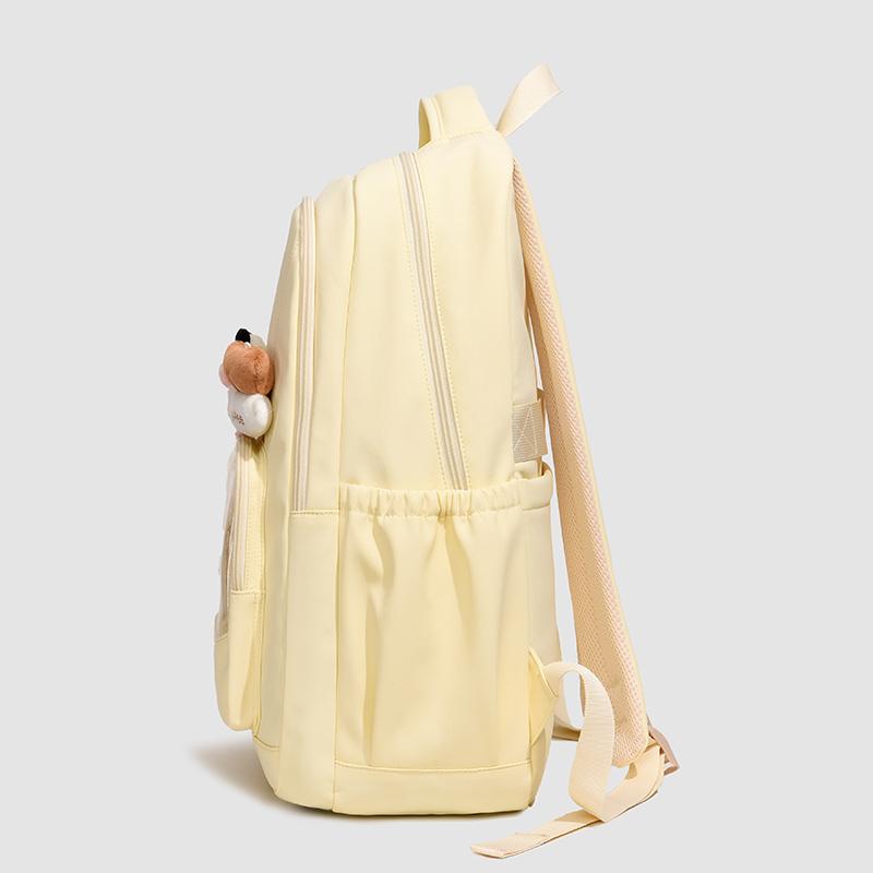 Einfarbiger Cartoon-Rucksack für Damen, große Kapazität, Schultasche für Studenten