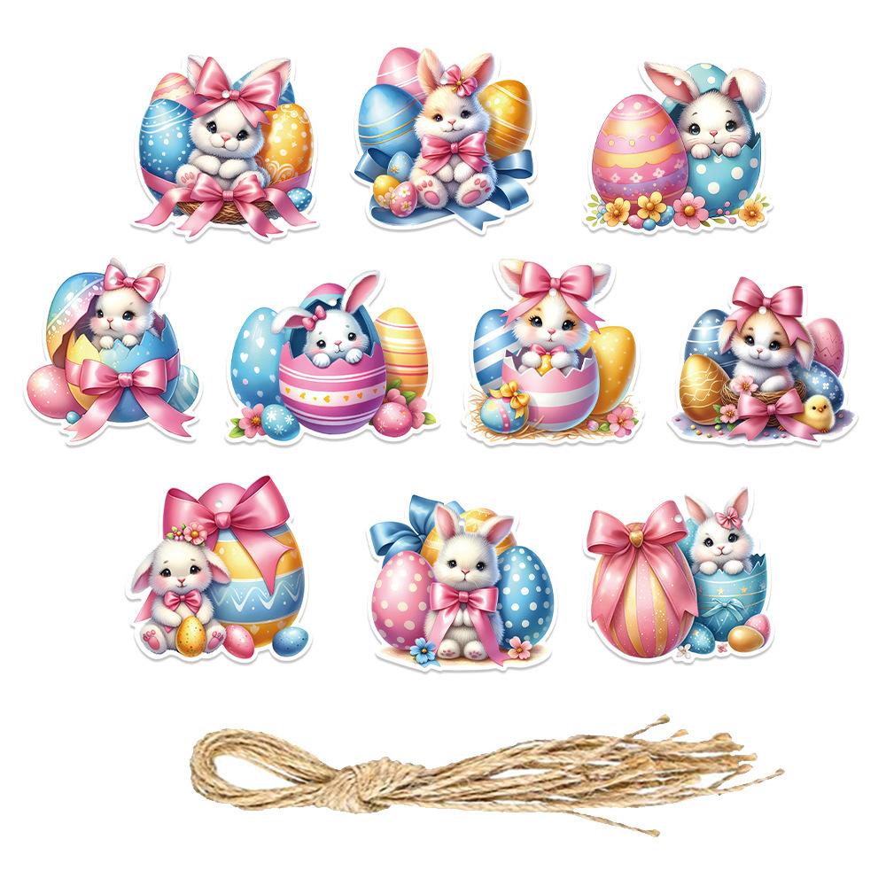 

10/12pcs Easter animal hang tags,cartoon lamb gift labels,Easter rabbit decorations, paper decorative labels, party decorations one size fits all