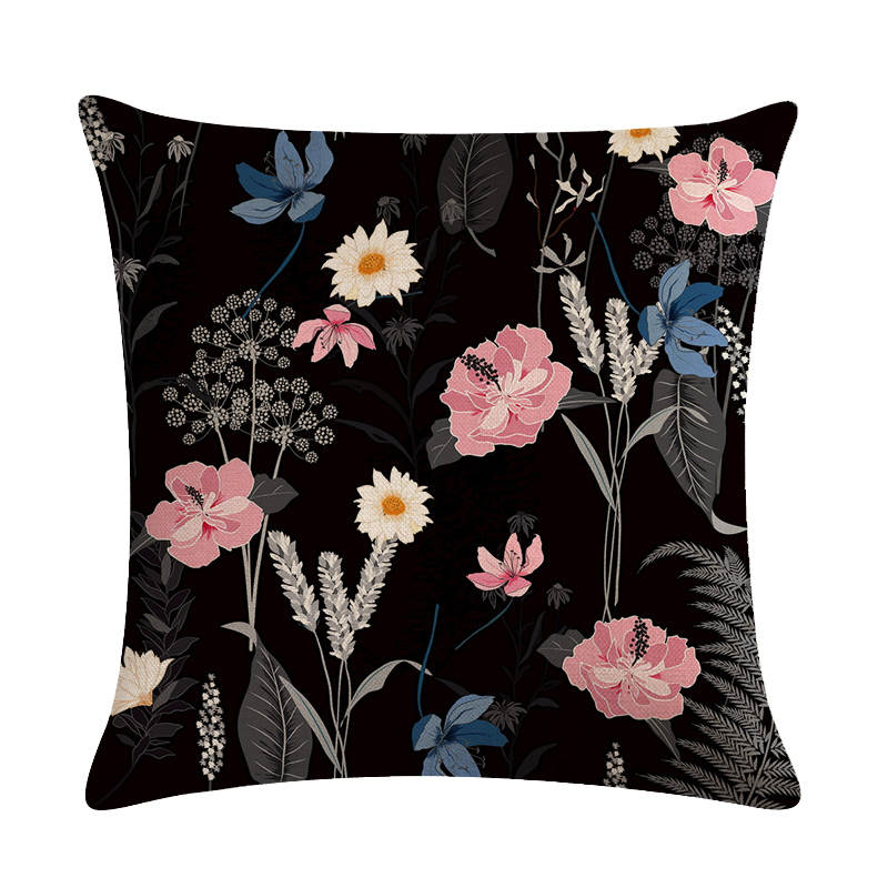 Modern Decorative Pillows Cases Floral Cushion Cover Home Decor Blue Flower Throw Pillowcase