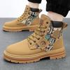 Fashion New Men's High Boots 2024 Fashion Casual Motorcycle Boots Outdoor Warm Mens Work Boots Platform Non-slip Shoes Botas Para Hombre