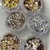 Flashy Gold Laser Glitter Gradient Sequins for Nail Art - Irregular DIY Accessories