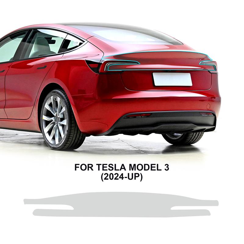 TPU Protective Rear Bar Film For Tesla Model 3 Highland 2024 Model Y - 2024 Extended Door Bumper Lamp Invisible Car PPF