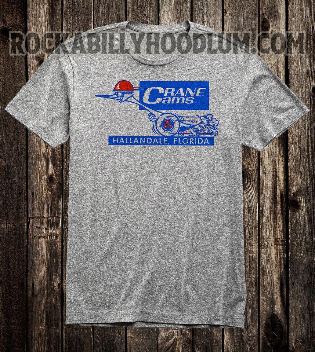 Retro Hot Rod Tee T Shirt Drag Race Crane Cams Hallandale FL Speed Shop S