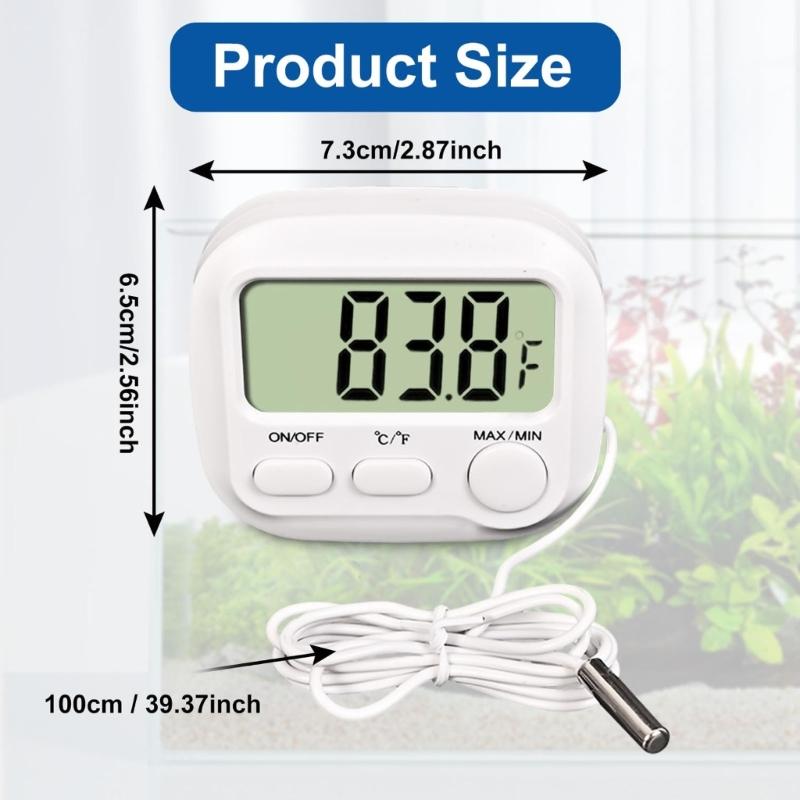 Digital Aquariums Water Thermometers with Large LCD Screen For Easy Fish Tanks Water Temperature Monitoring
