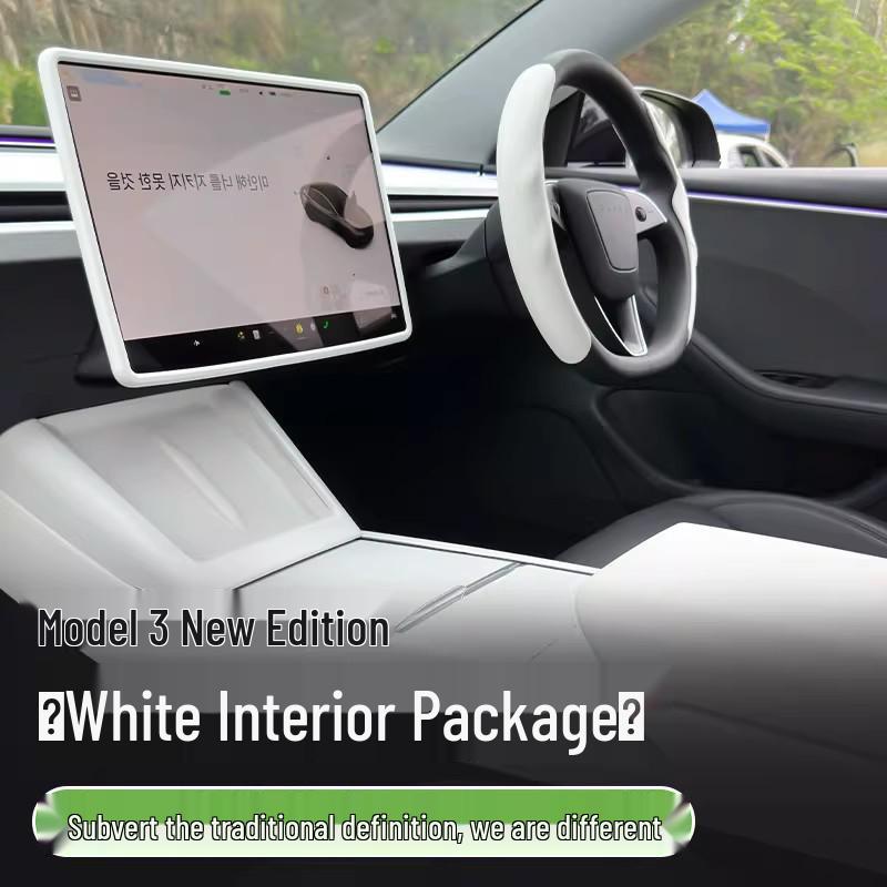Tesla Model Y/YL/3 Center Console Dashboard Sticker - White Interior Decoration