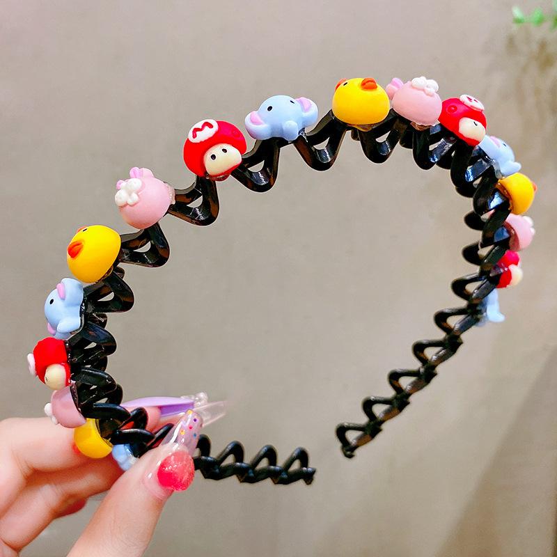 Summer Cartoon Wave Headband Children'S Candy Color Headband Hairpin Bangs Broken Hair Finishing Artifact Girls Hair Accessories Women