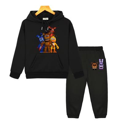 FNAF Hooded Sets Bear Rabbit Game Kawaii Anime Hoodie Autumn Boys Girls Sweatshirt Fleece Pullover Jacket Kids Boutique Clothes