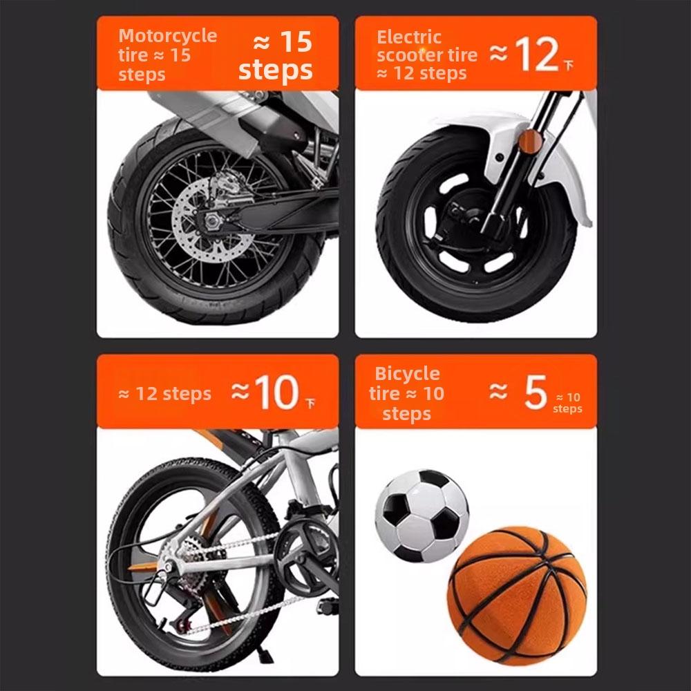 Flexible Hose Bicycle Tire Pump High Pressure Portable Tire Inflator Motorcycle Tires