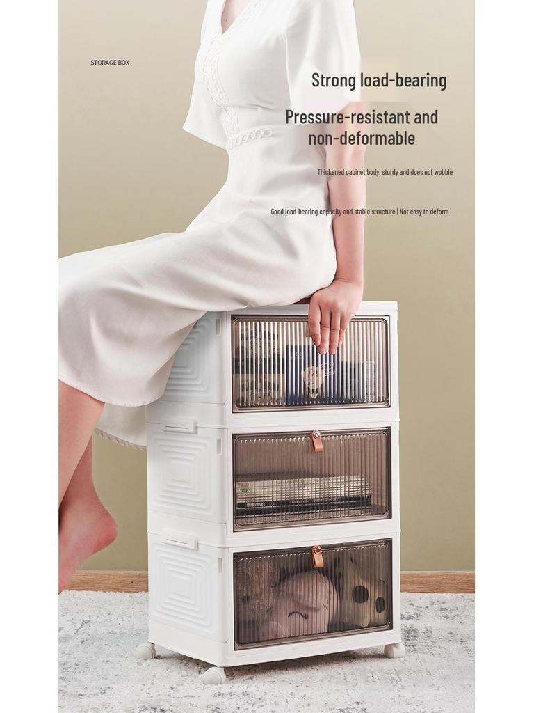 Collapsible Shoe Storage Box and Display Cabinet