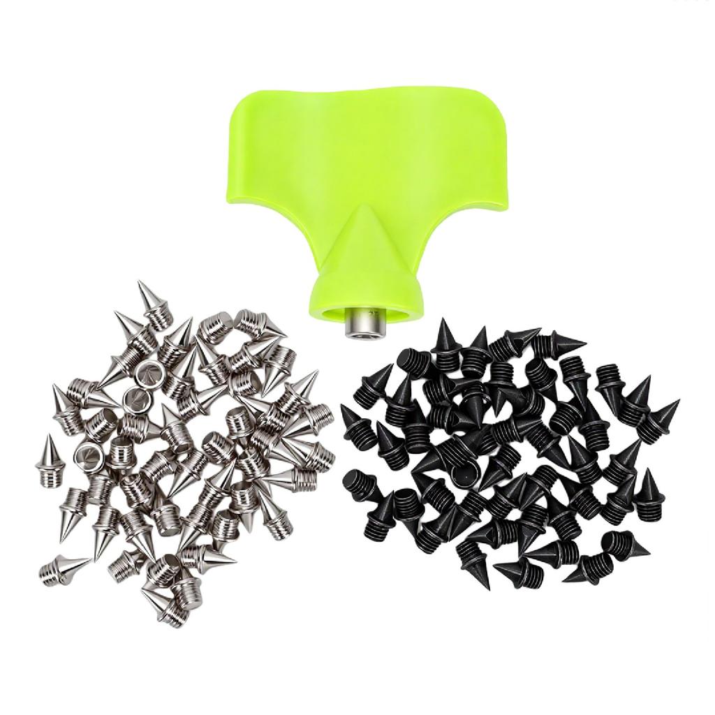 100PCS Track Spikes Alloy Steel 1Celsius4 Inch Track Shoe Spikes Replacement with Spike Wrench for Sprint Sports Running