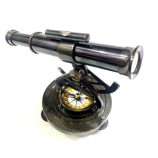 Brass Telescope Alidade Compass – 15 Cm Transit Surveying Theodolite