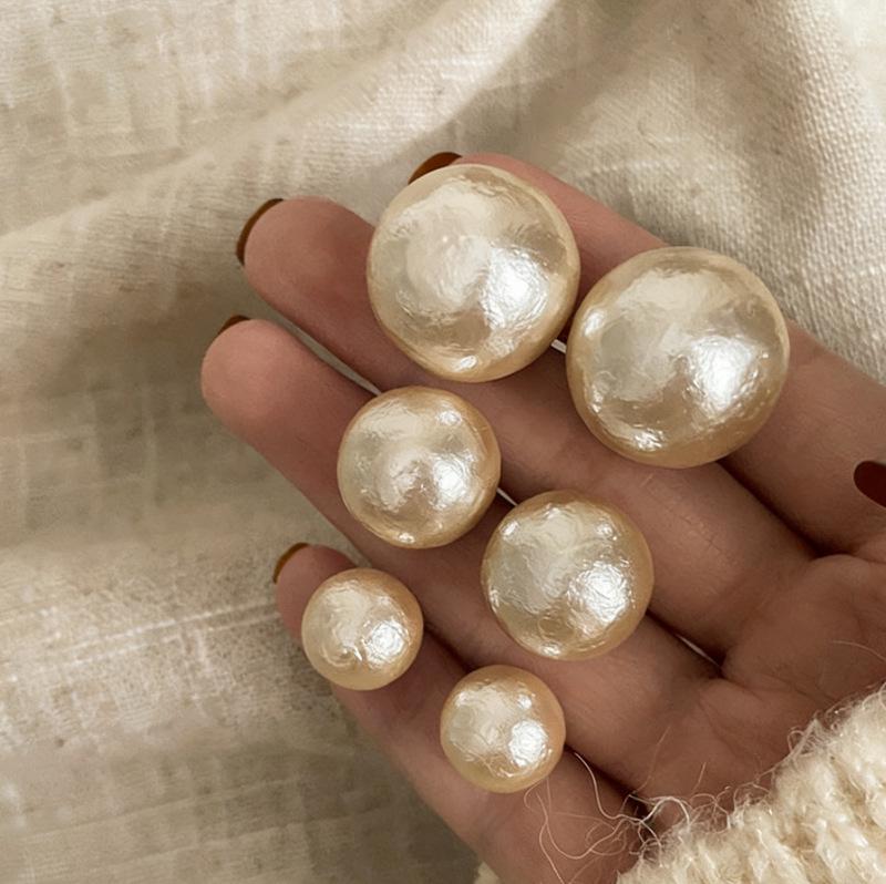 2025 Retro Niche Design Cotton Pearl Earrings for Women - Elegant Spring & Autumn Jewelry