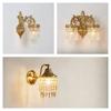 Luxury Copper Crystal Wall Lamp For Living Room Bedroom Loft Indoor Home Double Head Gold Vintage Retro Style Wall Sconce Lights