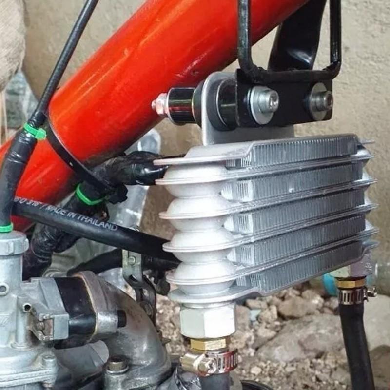 Uniwersalny Chłodnica Oleju 5 Rzędowa 65ml Trwała Oryginalna Chłodnica Oleju Aluminiowa Radiator Silnika Motocykla dla 100-250CC Motocykli Terenowych