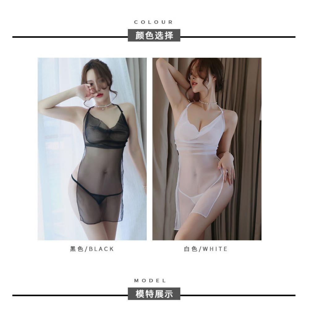 Erotic Underwear Women's Large Size Pan Jinlian Sexy Temptation Mesh Belly Pocket Pajamas Sexy One Piece with Hair