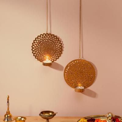 Designer Tealight Candle Holders | Candle Stand for Home Décor & Gifting (Set of 2)