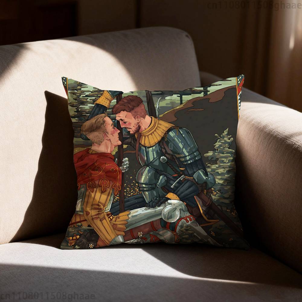 KKingdom Come Deliverance Pillow Case Square DoubleSided Printing Short Plush Sofa Cushion Cover Bedroom Bedside Pillow