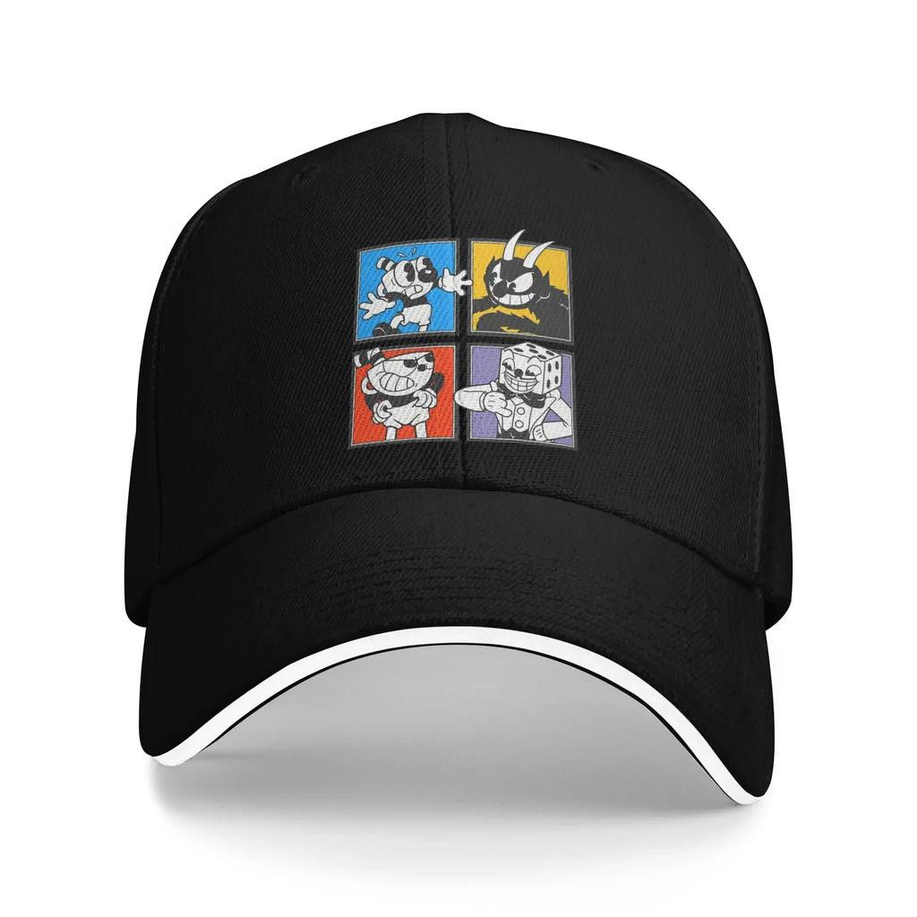 Cuphead Sun Baseball Cap Summer Unisex Adult Characters Print Trucker Hat Adjustable Casual Outdoor Gym Snapback Cap