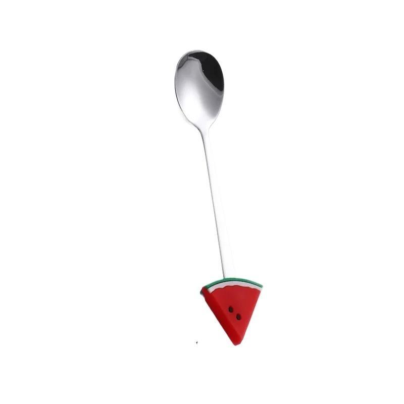 Stainless Steel Fruit Shaped Coffee Spoons Fruit Dessert Spoon Fork Candy Tea Spoon Drink Tableware Kitchen Supplies