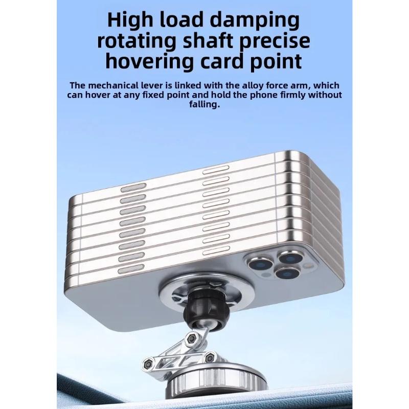 Vacuum Magnetic Phone Stand Three-Axis Foldable 360 Rotating Mechanical Arm Car Phone Holder Universal Navigation Mount