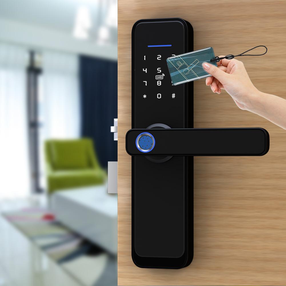 Serrure intelligente bouton de porte intelligent 5 en 1 pêne dormant à empreinte digitale avec contrôle par application serrure de porte