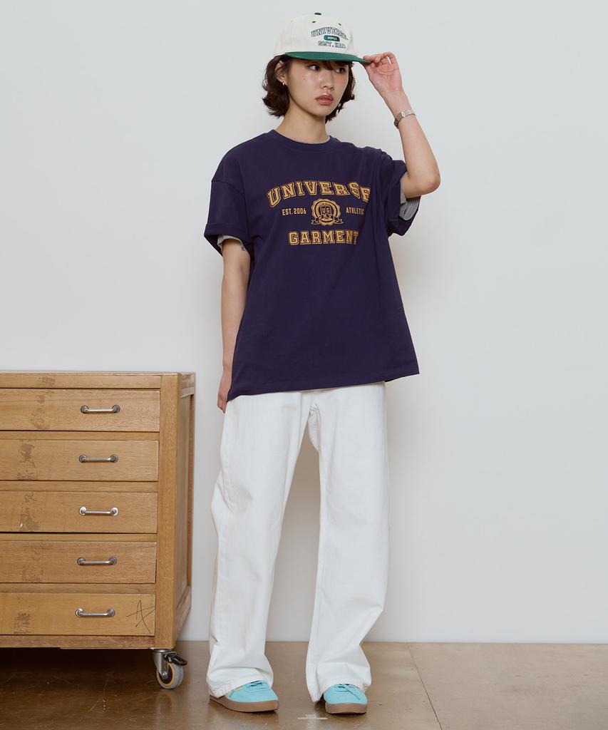 Yunibeoseugameonteu Ug Symbol Logo Print T-Shirt_Navy