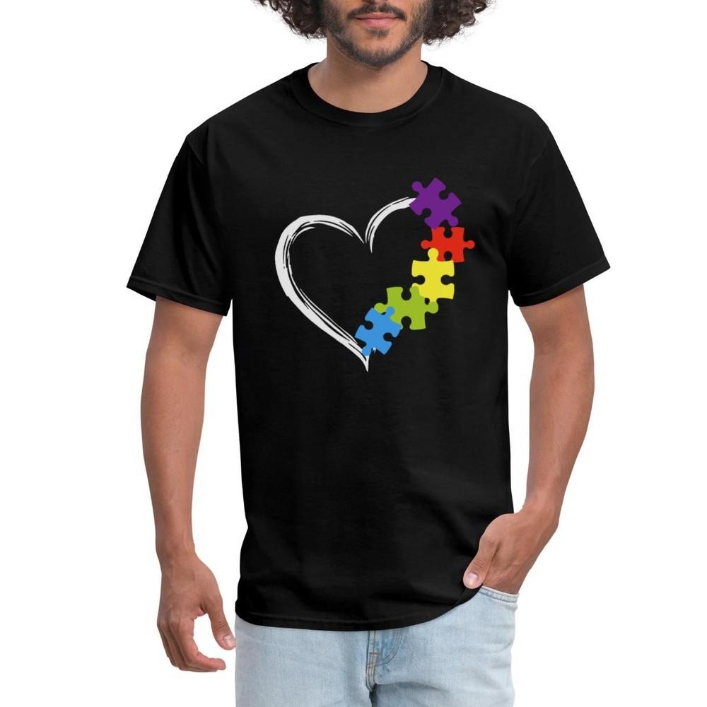 Autism Awareness Love Heart Puzzle ASD Men s T-Shirt Unisex T-Shirt XXXL