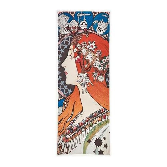 Tenugui Towel Alphonse Mucha Zodiac 100% Cotton Made in Japan Tokka Fabric