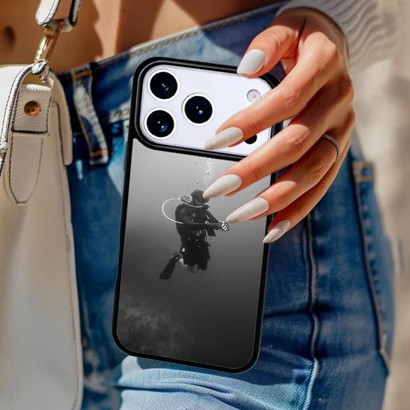Diver Diving Phone Case For iPhone 17 Air 14 15 13 12 Max Cover For Apple 14 15 16 16e 11 Pro Max Plus