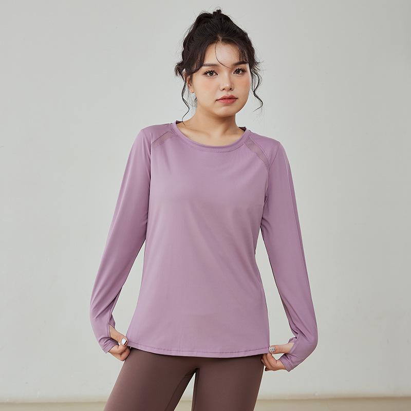 Women's Long-Sleeve Breathable Yoga & Running T-Shirt - Spring/Autumn Fitness Top