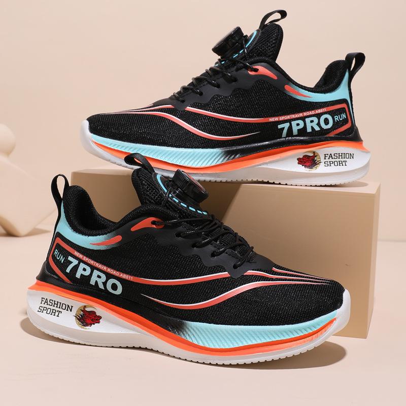 Red Rabbit 7Pro Children's Sneakers Breathable Double Mesh Lightweight Boys and Girls Button Student Lightweight Running Shoes