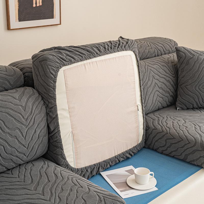 Jacquard Rutschfester Sofakissenbezug Verdickter einfarbiger Couch-Schonbezug Für Wohnzimmer 1/2/3/4 Sitzsofa-Schutzbezüge
