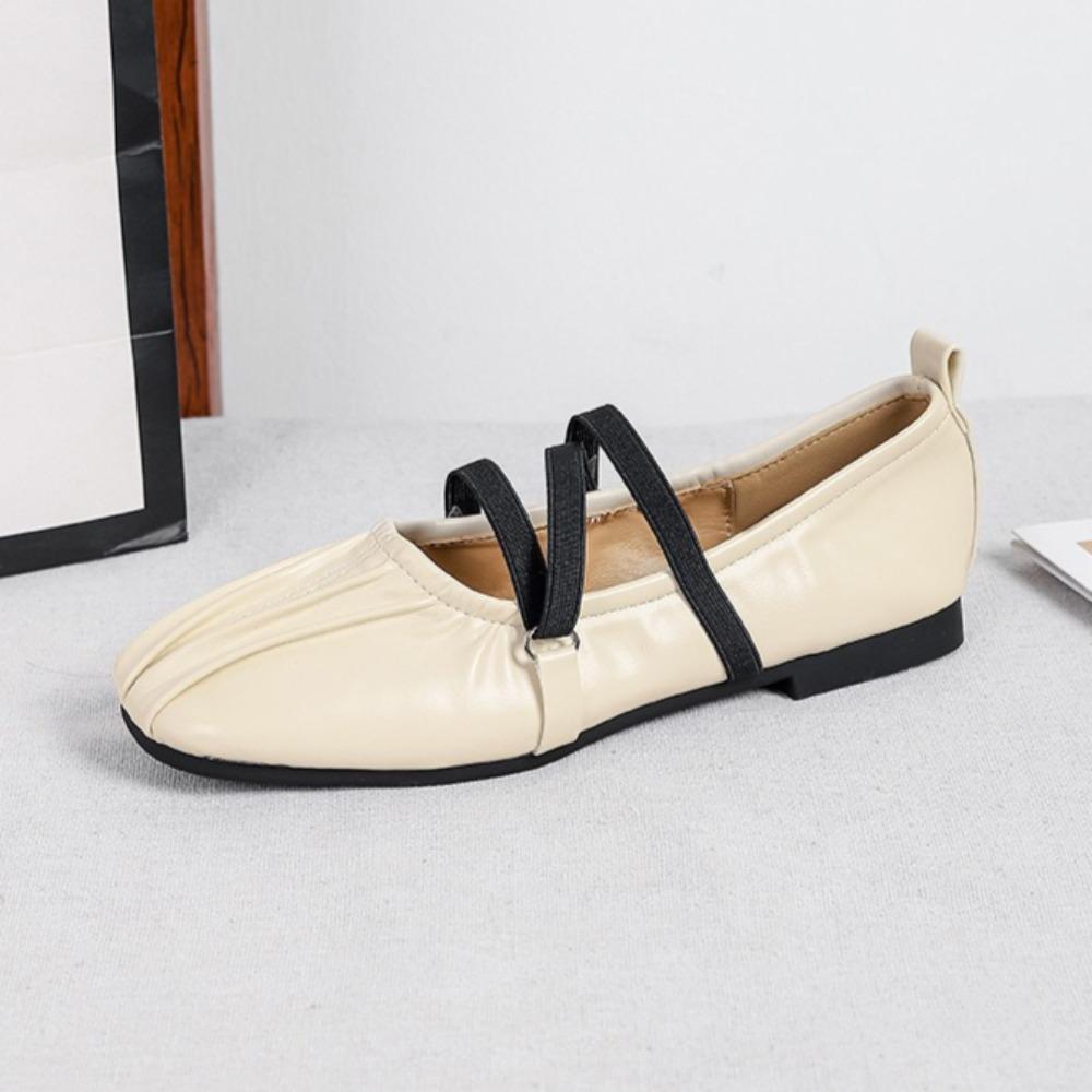 Módní baleríny Pohodlné dámské boty Jednoduché boty Dámské mokasíny Jarní nové modely Neunaví nohy Ploché Mary Jane Kožené boty