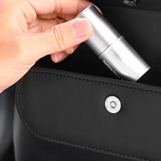 Car Storage Box with Magnetic Snap Closure Organizer Anti-Falling Hook And Loop Installation Container for Sun Visor or Seat Back