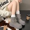 Ju Jingyi Has the Same Open Smile Snow Boots Women's Fur Integrated Winter Thick-soled Velvet Warm Big-headed Boots Women's Boots