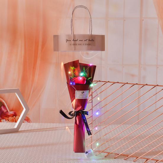 Міні-букет штучних троянд Ручної роботи Мильні квіти Пелюстки Декор Романтичний Подарунок на День Святого Валентина День народження для Жінок Матері Дружини Дівчини