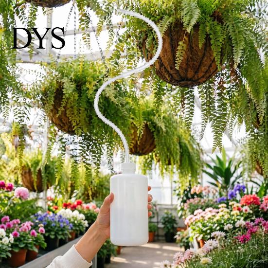 Lightweight Squeeze Bottle for Flower Gardeners Watering Hanging Plants, 16.9oz Long Nozzle Bottle, Precise Equipment Potted Herbs Tool with